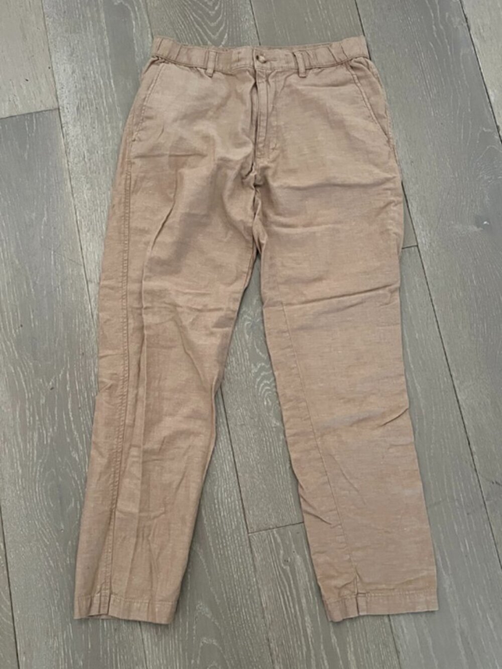UNIQLO Beige Cotton-Linen Stretch Pants — Small